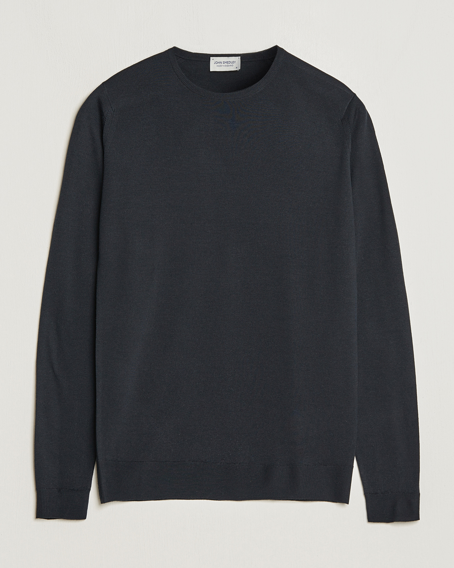 Hombres | Jerséis y prendas de punto | John Smedley | Lundy Extra Fine Merino Crew Neck Black