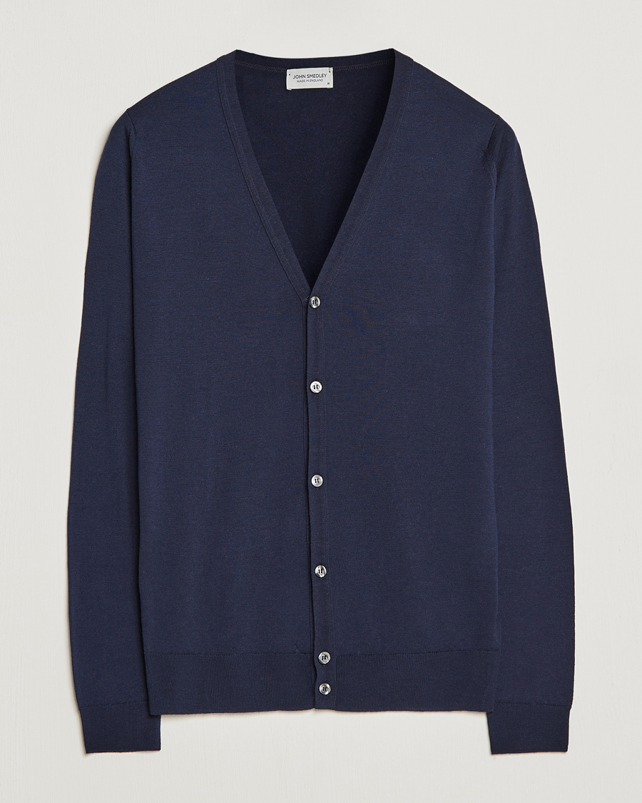 Hombres | Jerséis y prendas de punto | John Smedley | Petworth Extra Fine Merino Cardigan Midnight