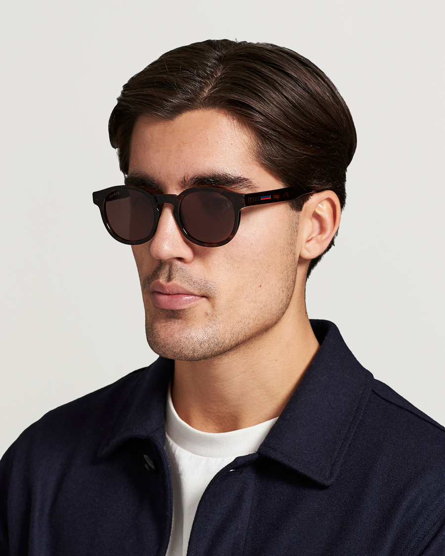 Hombres | Gafas de sol redondas | Gucci | GG0825S Sunglasses Havana/Brown