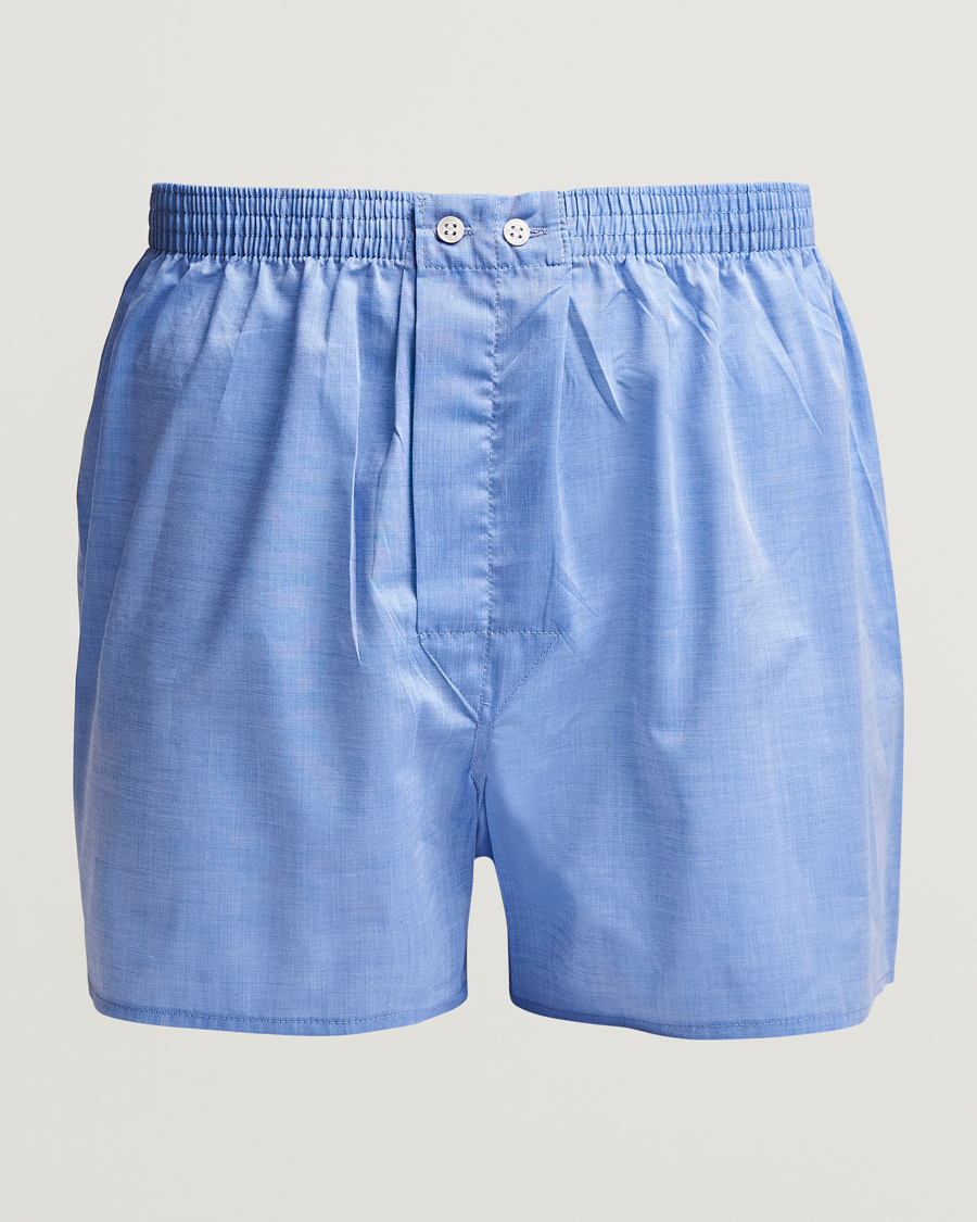 Hombres | Ropa interior y calcetines | Derek Rose | Classic Fit Cotton Boxer Shorts Blue