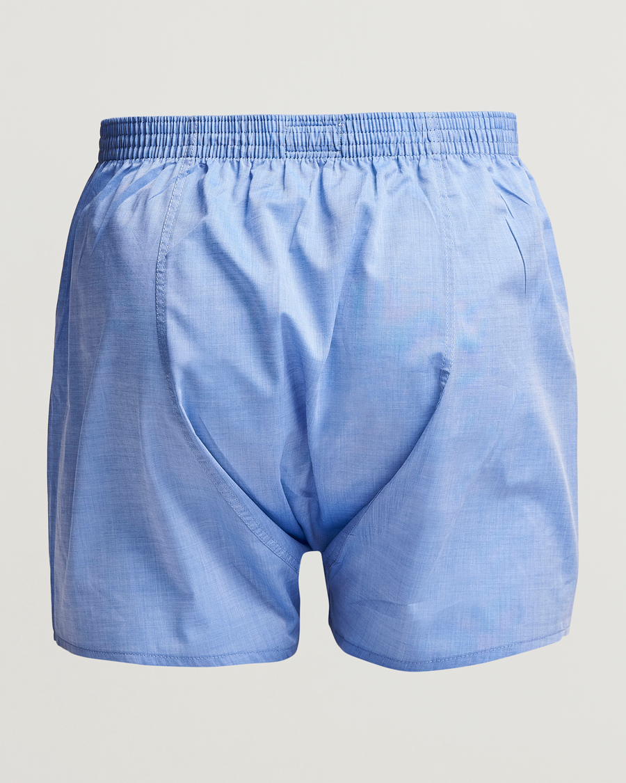 Hombres |  | Derek Rose | Classic Fit Cotton Boxer Shorts Blue