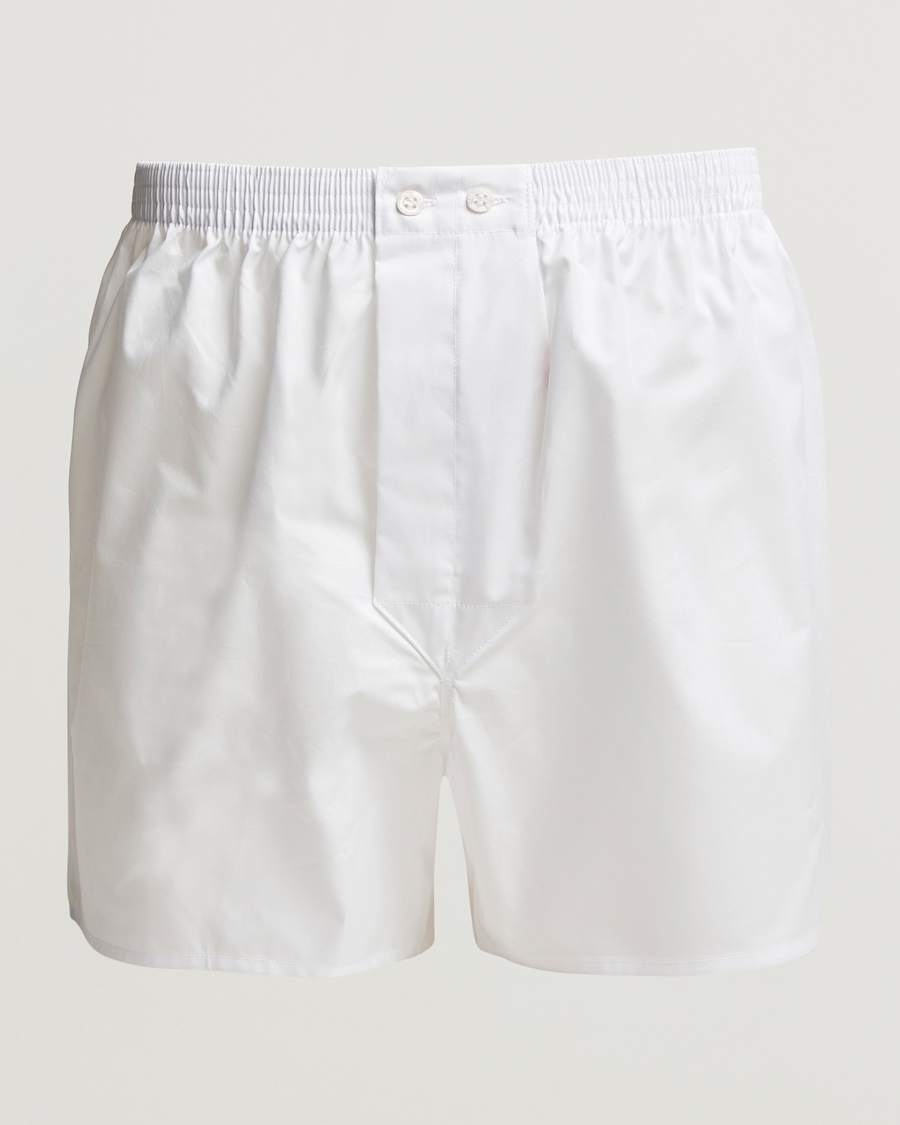 Hombres | Ropa interior y calcetines | Derek Rose | Classic Fit Cotton Boxer Shorts White