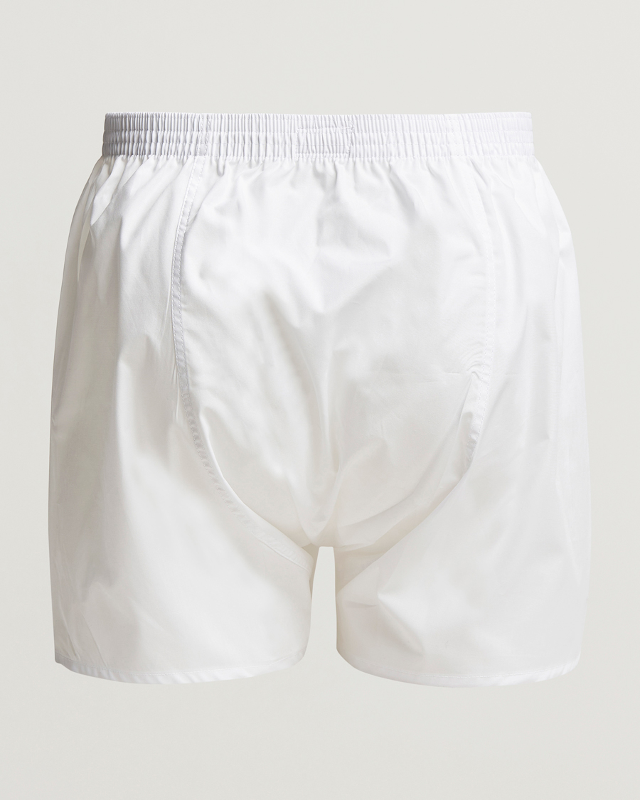 Hombres |  | Derek Rose | Classic Fit Cotton Boxer Shorts White