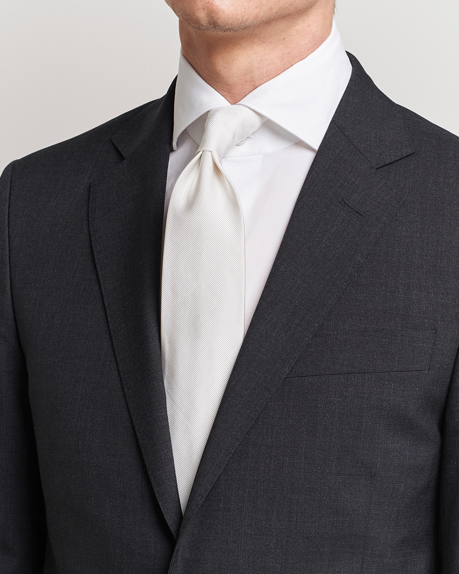 Hombres | Corbatas | Amanda Christensen | Plain Classic Tie 8 cm White