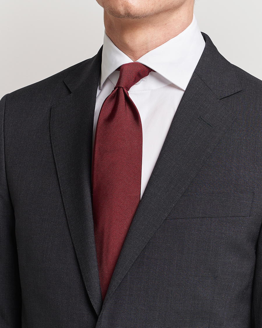 Hombres | Corbatas | Amanda Christensen | Plain Classic Tie 8 cm Bordeaux