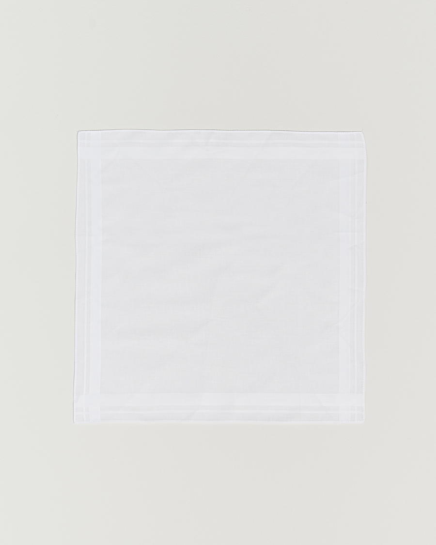 Hombres | Pañuelos de bolsillo | Amanda Christensen | Cotton Pocket Square White