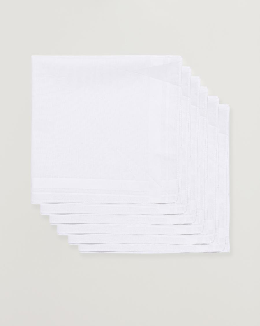 Hombres | Pañuelos de bolsillo | Amanda Christensen | 6-pack Cotton Pocket Square White
