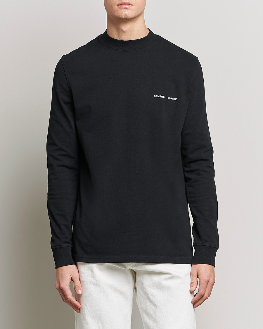 Hombres | Camisetas manga larga | Samsøe Samsøe | Norsbro Long Sleeve Organic Cotton Tee Black