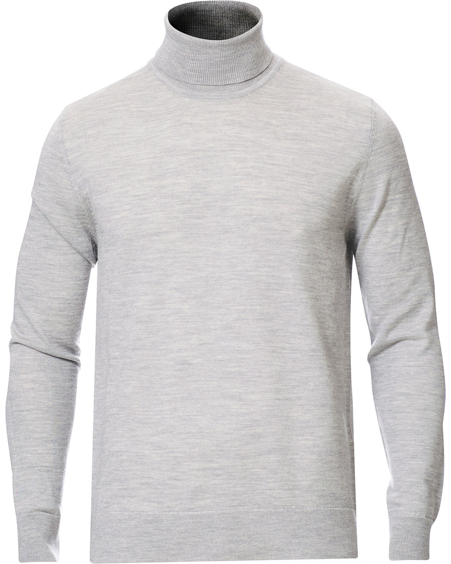 Hombres | Jerséis y prendas de punto | Samsøe Samsøe | Samsøe & Samsøe Flemming Superfine Merino Wool Rollneck Grey Mel