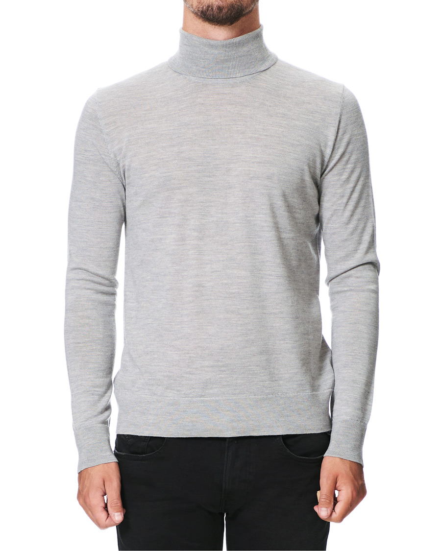 Hombres | Jerséis y prendas de punto | Samsøe Samsøe | Samsøe & Samsøe Flemming Superfine Merino Wool Rollneck Grey Mel