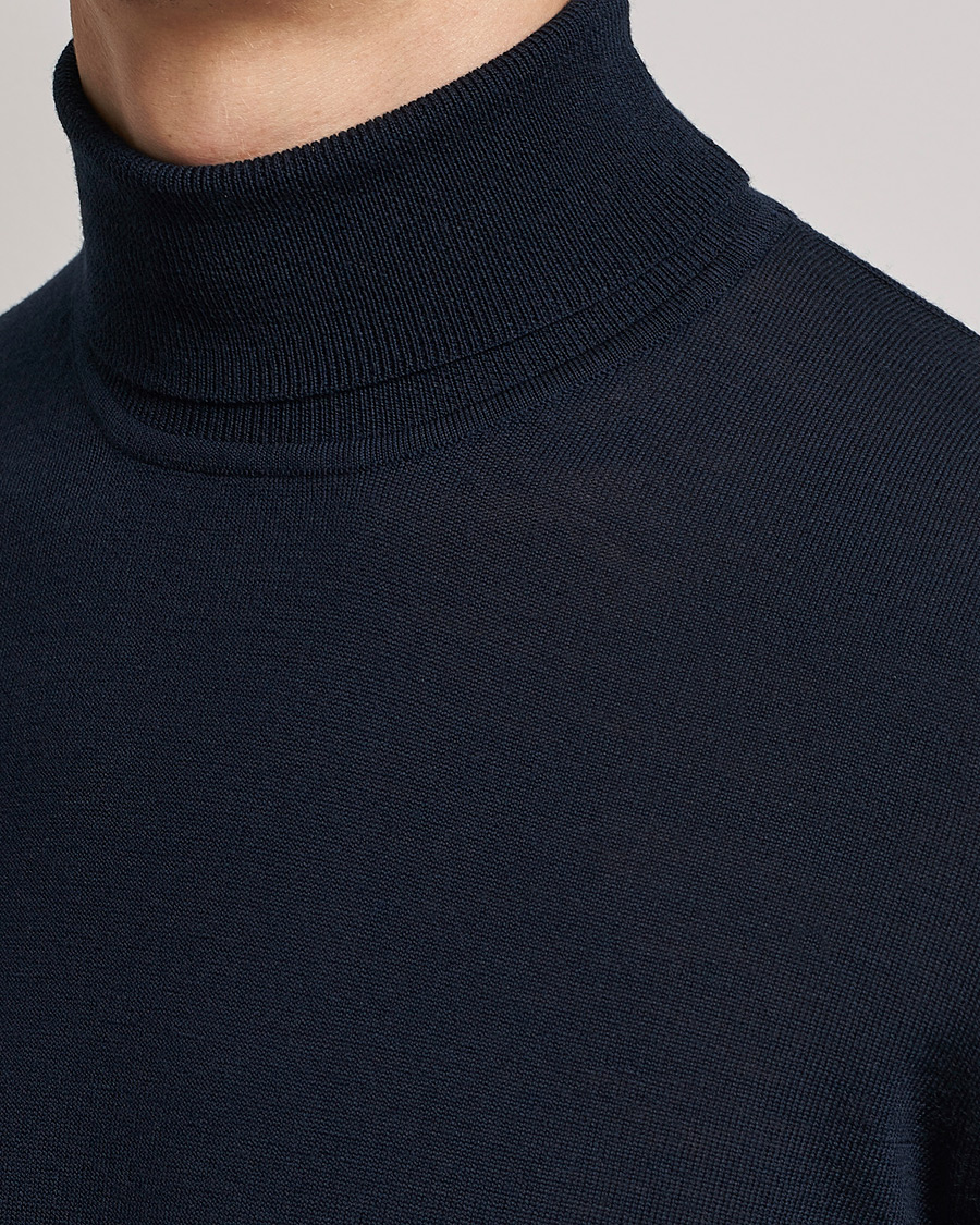 Hombres | Jerséis y prendas de punto | Samsøe Samsøe | Samsøe & Samsøe Flemming Superfine Merino Wool Rollneck Night Sky