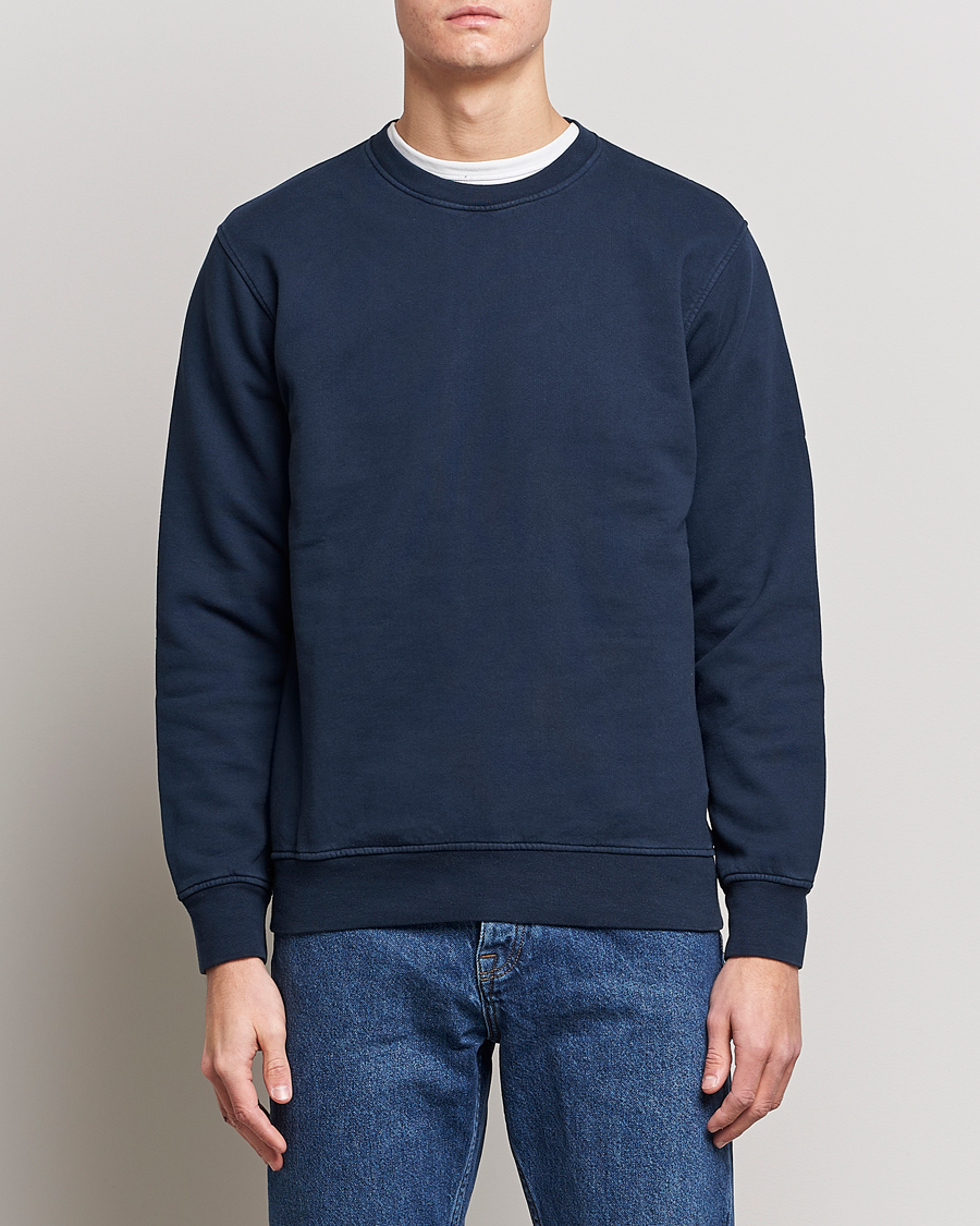 Hombres | Ropa | Colorful Standard | Classic Organic Crew Neck Sweat Navy Blue