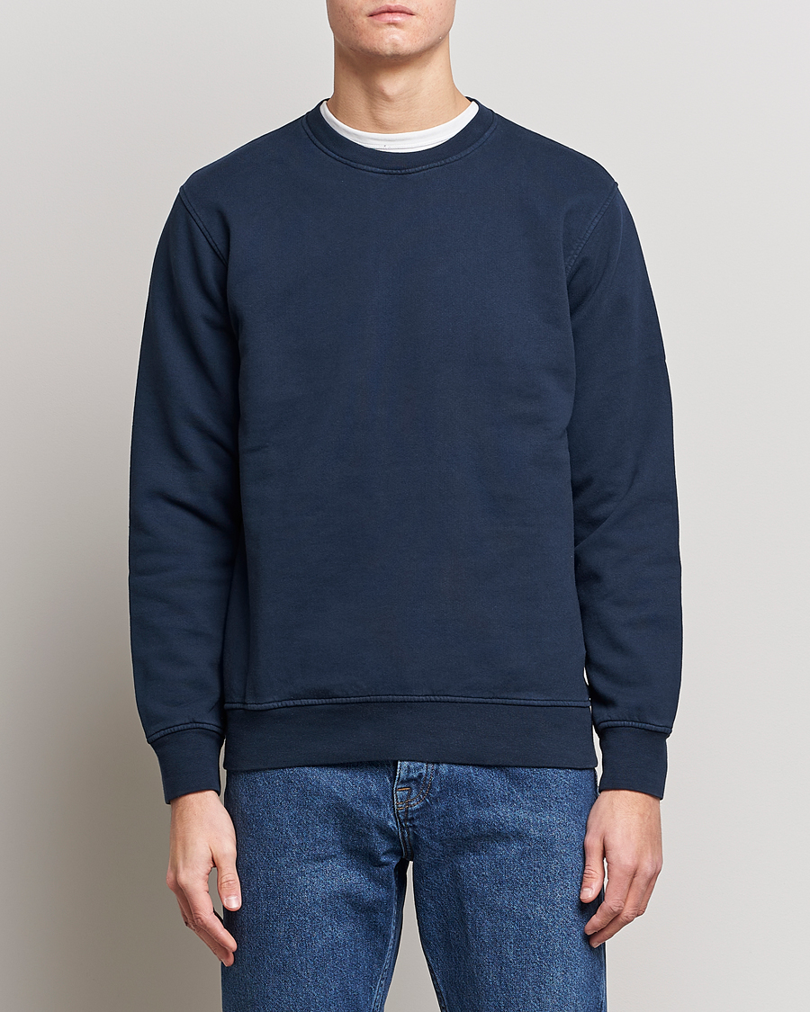 Hombres | Jerséis y prendas de punto | Colorful Standard | Classic Organic Crew Neck Sweat Navy Blue