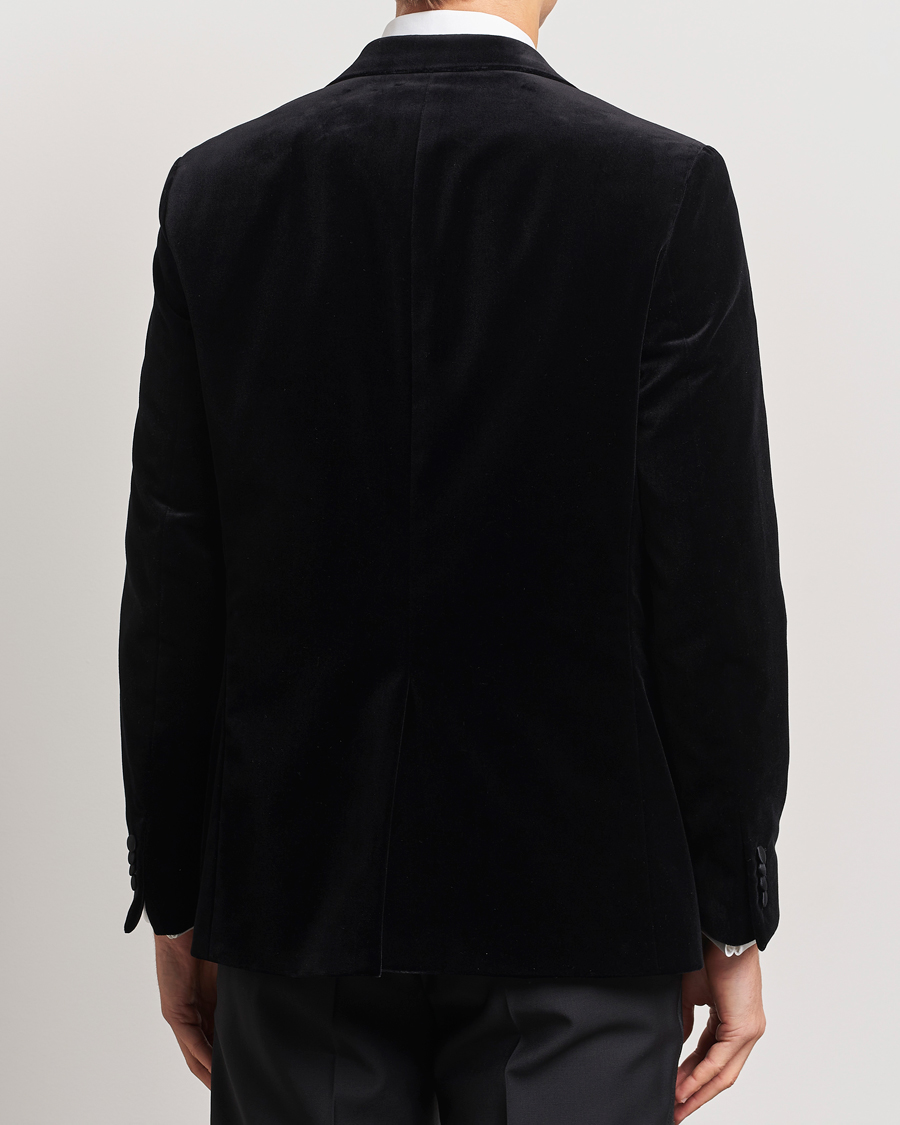 Hombres | Blazers | Oscar Jacobson | Frampton Velvet Tuxedo Blazer Black