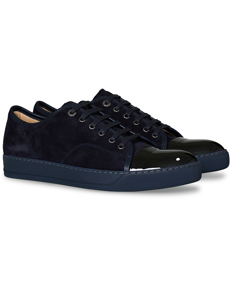 Hombres | Lanvin Patent Captoe Sneaker Dark Blue/Dark Blue | Lanvin | Patent Captoe Sneaker Dark Blue/Dark Blue