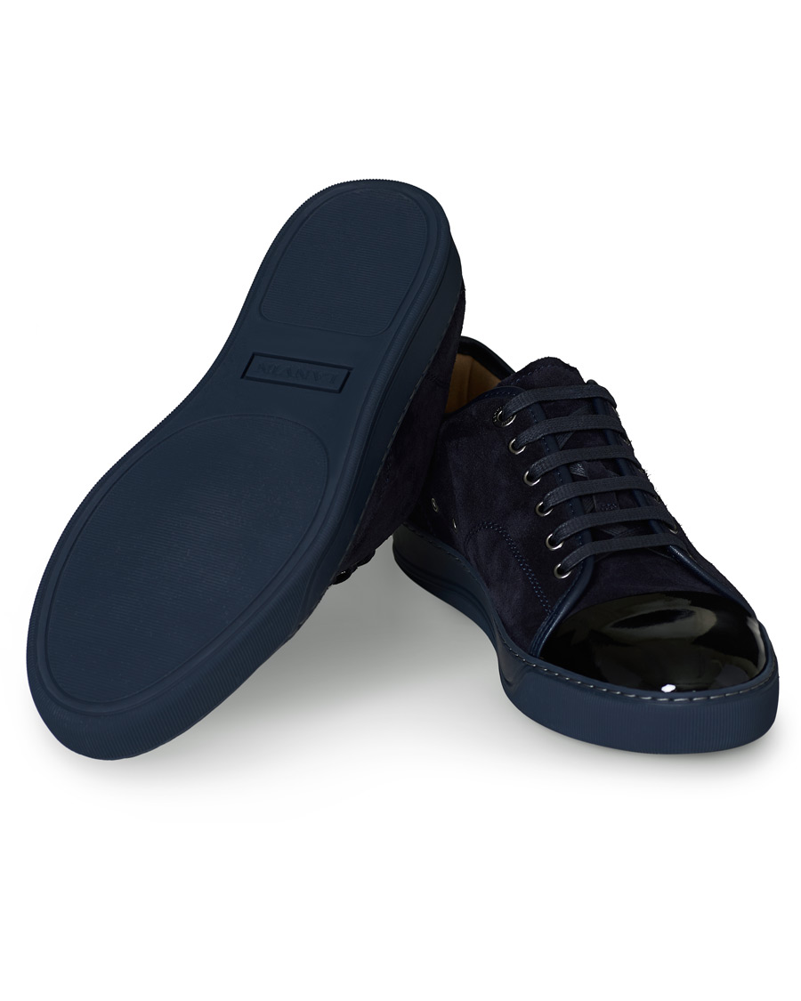Hombres | Lanvin Patent Captoe Sneaker Dark Blue/Dark Blue | Lanvin | Patent Captoe Sneaker Dark Blue/Dark Blue