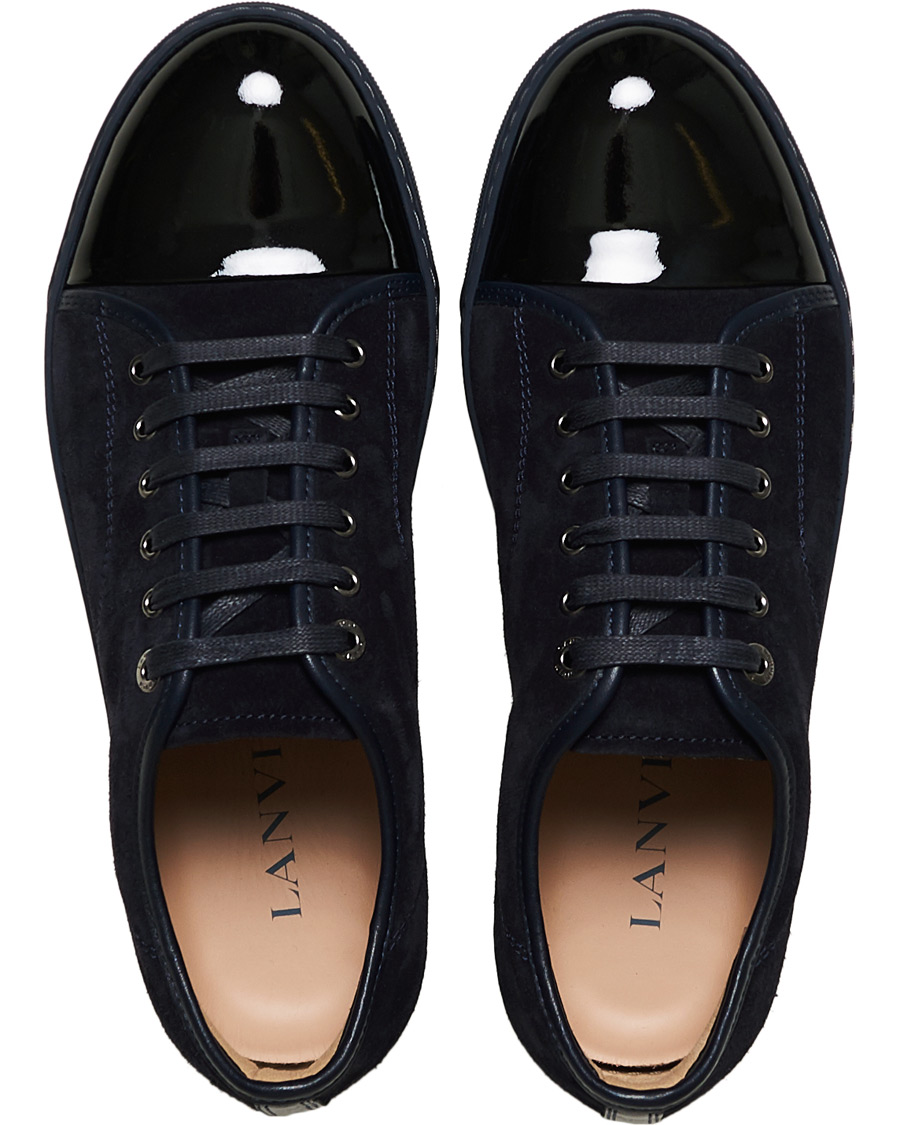 Hombres | Lanvin Patent Captoe Sneaker Dark Blue/Dark Blue | Lanvin | Patent Captoe Sneaker Dark Blue/Dark Blue