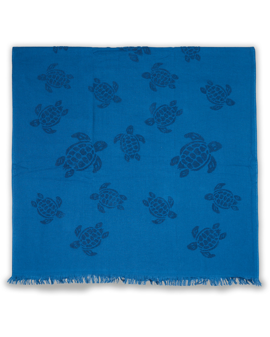 Hombres | Vilebrequin Turtle Jacquard Beach Towel Blue | Vilebrequin | Turtle Jacquard Beach Towel Blue