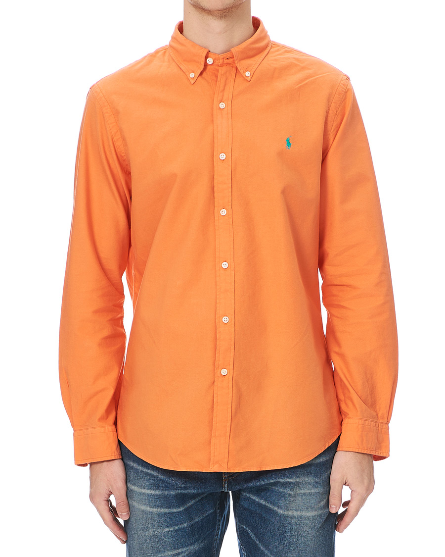 Hombres | Camisas | Polo Ralph Lauren | Slim Fit Garment Dyed Oxford Shirt Orange