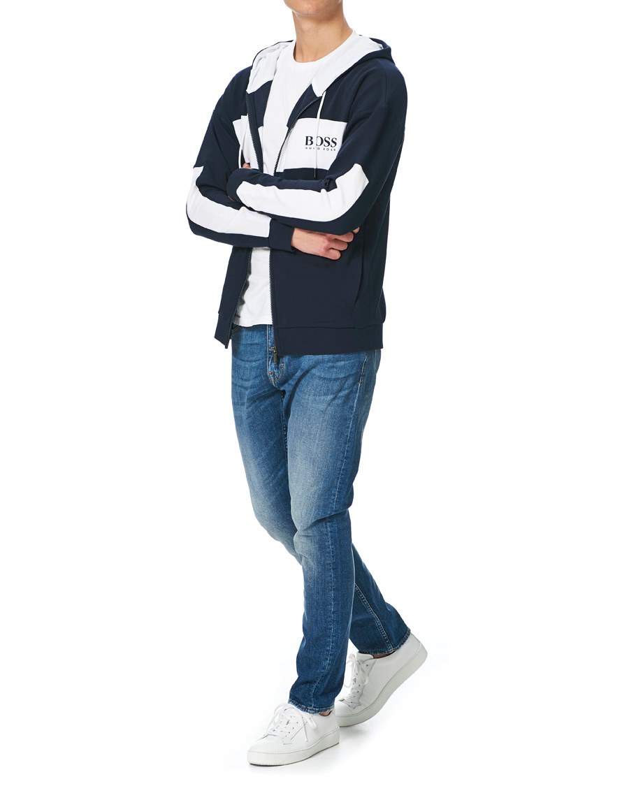 Hombres | Jerséis y prendas de punto | BOSS BLACK | BOSS Full Zip Hoodie Jacket Dark Blue