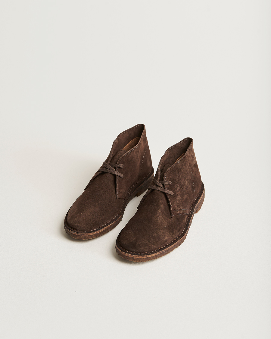 Hombres | Botas | Drake's | Clifford Suede Desert Boots Dark Brown