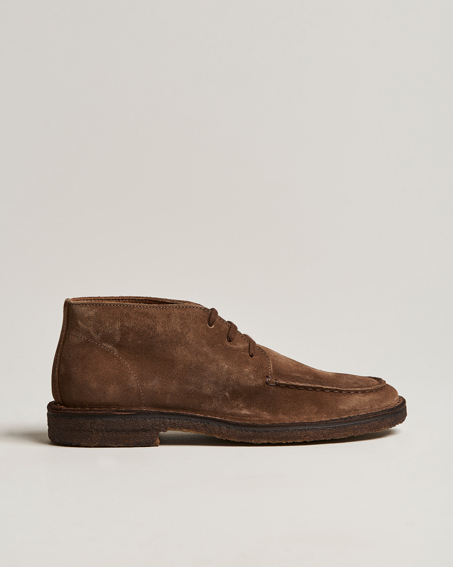 Hombres | Botas | Drake's | Crosby Moc-Toe Suede Chukka Boots Brown