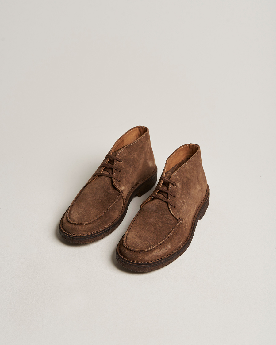Hombres | Botas | Drake's | Crosby Moc-Toe Suede Chukka Boots Brown
