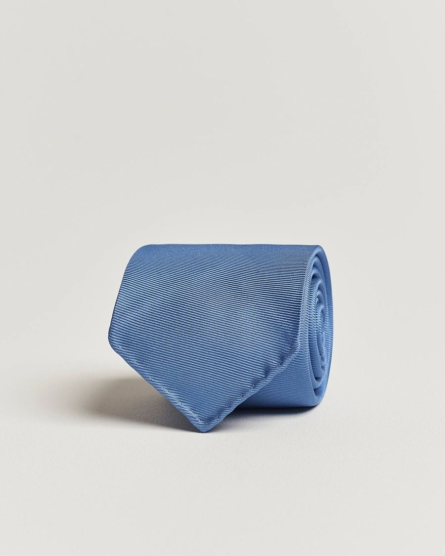 Hombres | Drake's Handrolled Woven Silk 8 cm Tie Blue | Drake's | Handrolled Woven Silk 8 cm Tie Blue