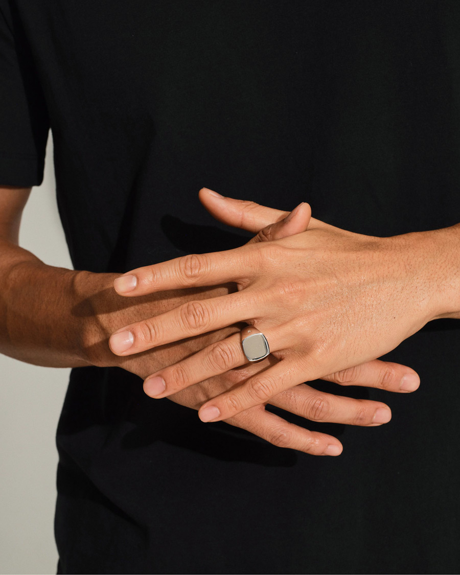 Hombres | Joyas | Tom Wood | Cushion Polished Ring Silver