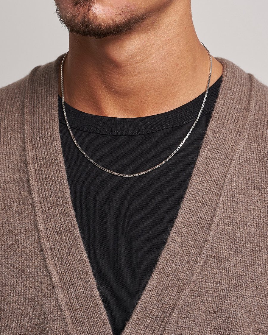 Hombres | Tom Wood | Tom Wood | Square Chain M Necklace Silver