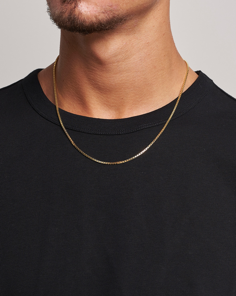 Hombres | Tom Wood Square Chain M Necklace Gold | Tom Wood | Square Chain M Necklace Gold