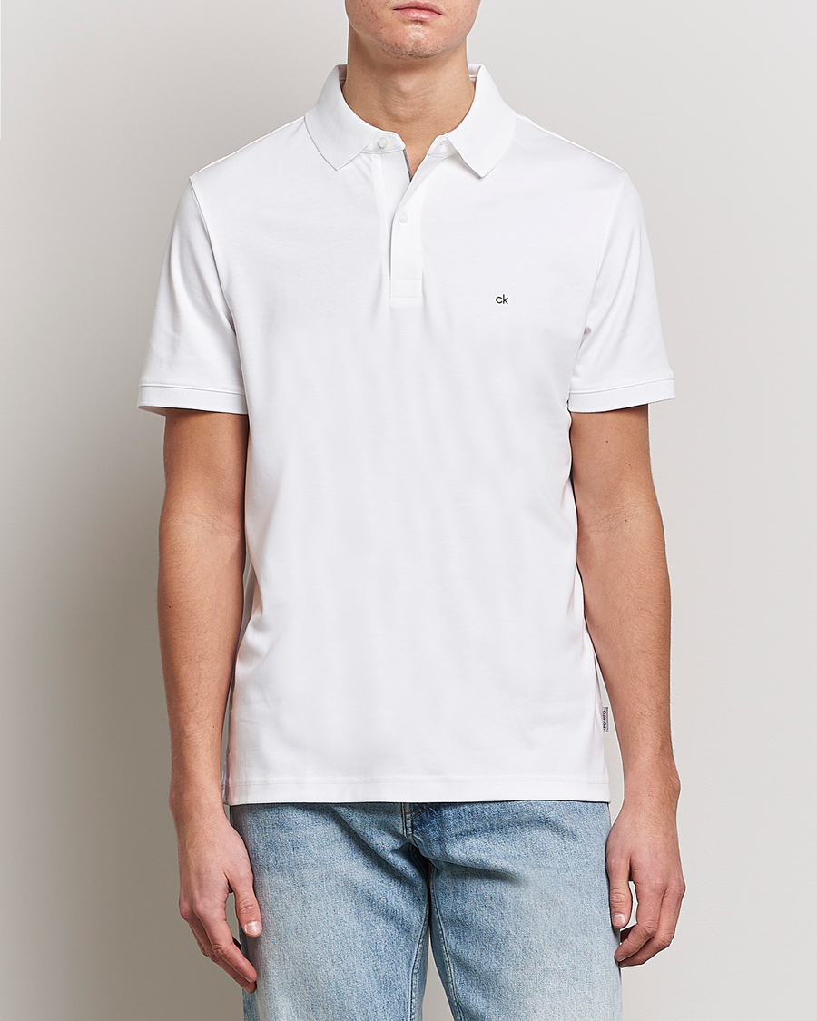 Hombres | Polos | Calvin Klein | Liquid Touch Slim Fit Polo Bright White