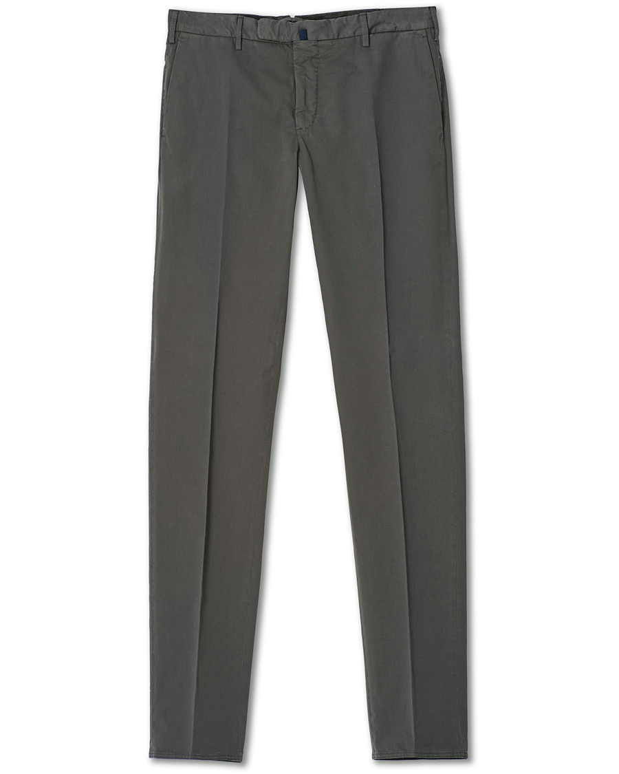 Hombres | Pantalones | Incotex | Slim Fit Stretch Chinos Dark Grey