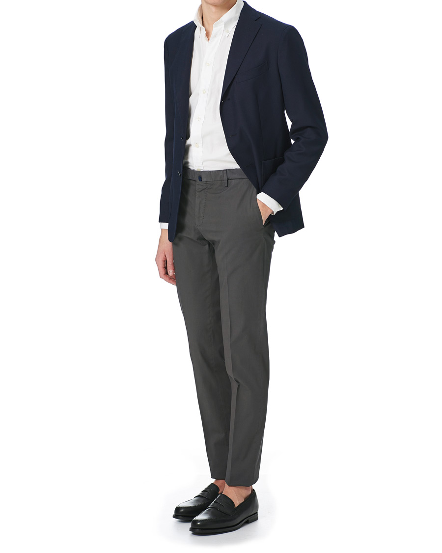 Hombres | Pantalones | Incotex | Slim Fit Stretch Chinos Dark Grey