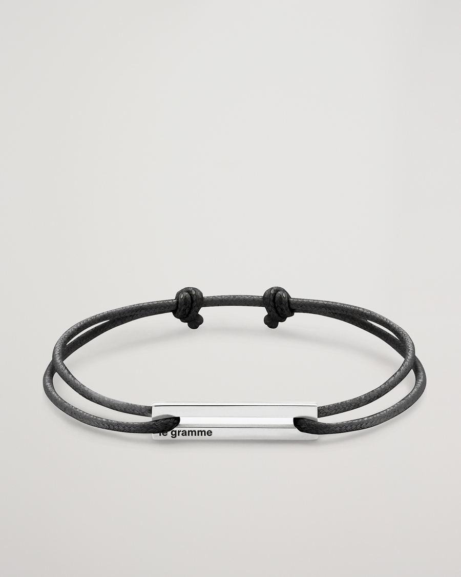 Hombres | Joyas | LE GRAMME | Cord Bracelet Le 17/10 Black/Sterling Silver