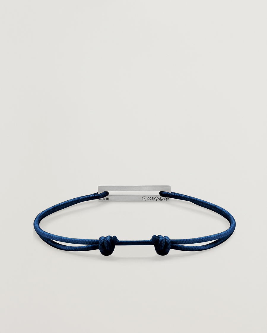 Hombres | Joyas | LE GRAMME | Cord Bracelet Le 17/10 Navy/Sterling Silver