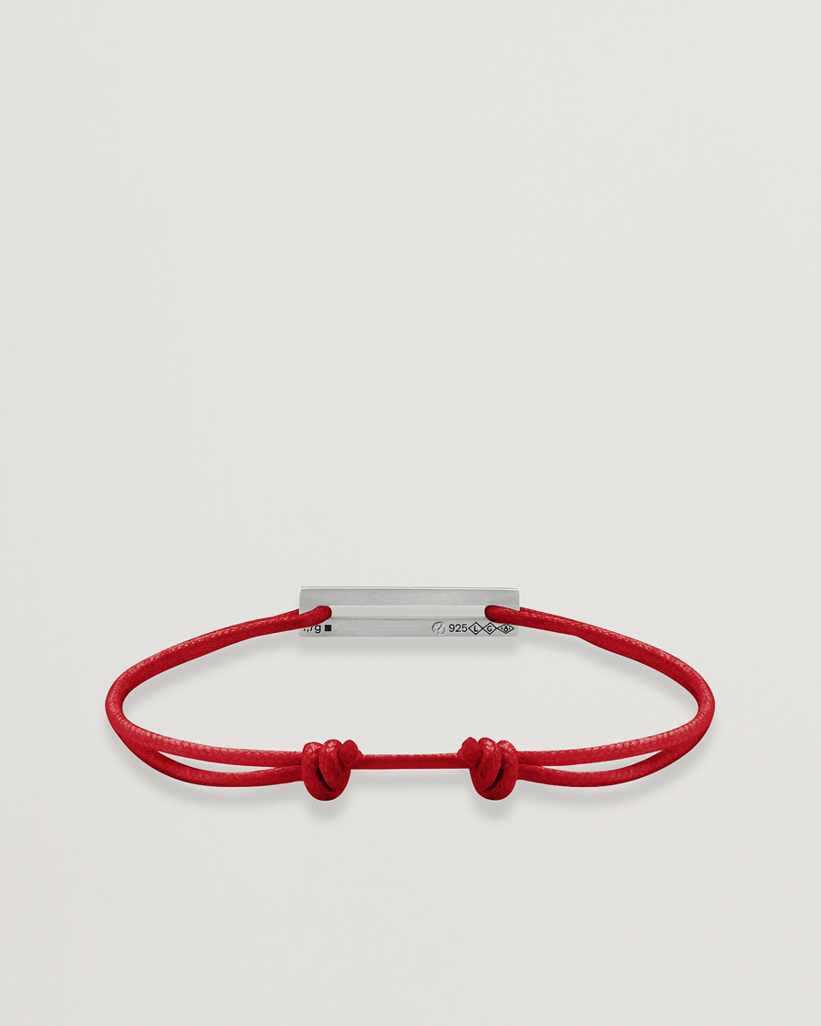 Hombres | Joyas | LE GRAMME | Cord Bracelet Le 17/10 Red/Sterling Silver