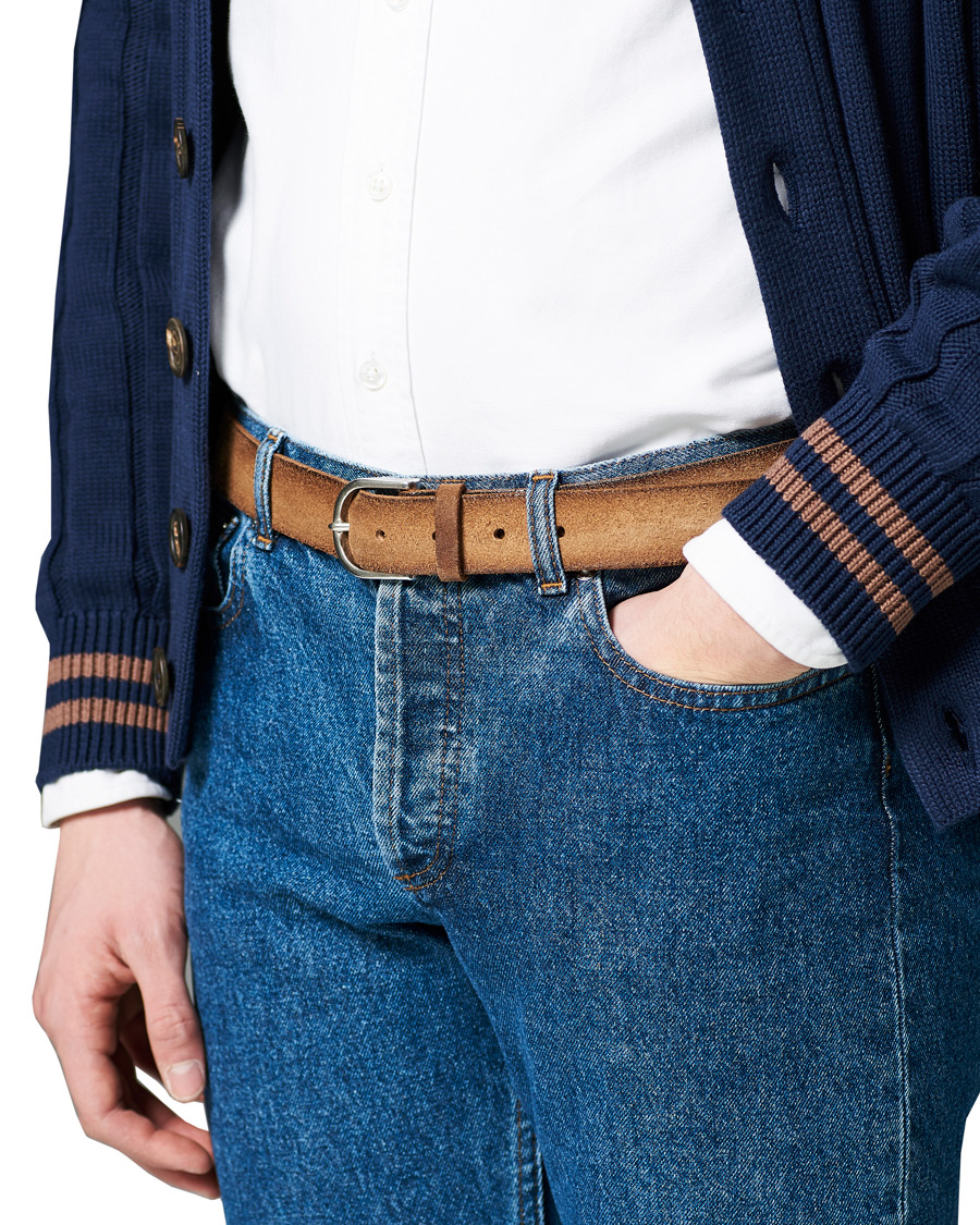 Hombres | Orciani Handmade Suede Belt 3 cm Sabbia | Orciani | Handmade Suede Belt 3 cm Sabbia
