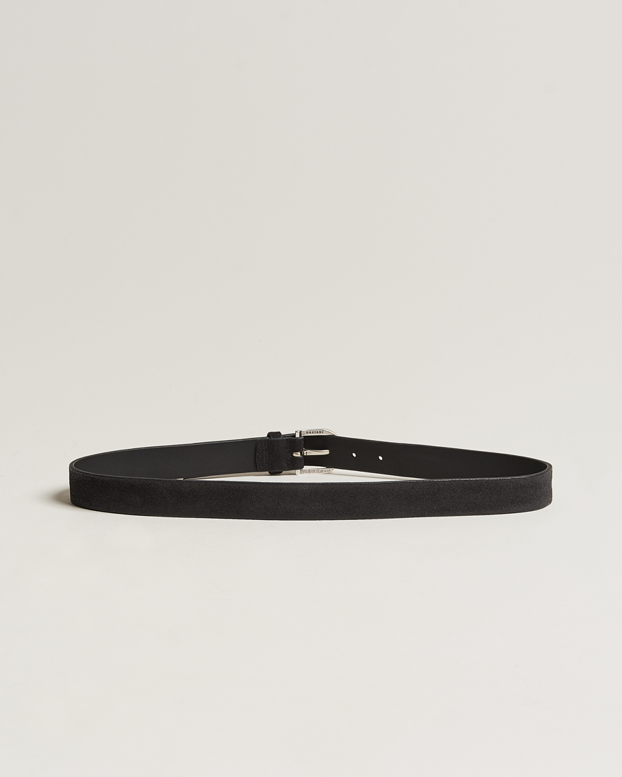 Hombres | Orciani Handmade Suede Belt 3 cm Nero | Orciani | Handmade Suede Belt 3 cm Nero