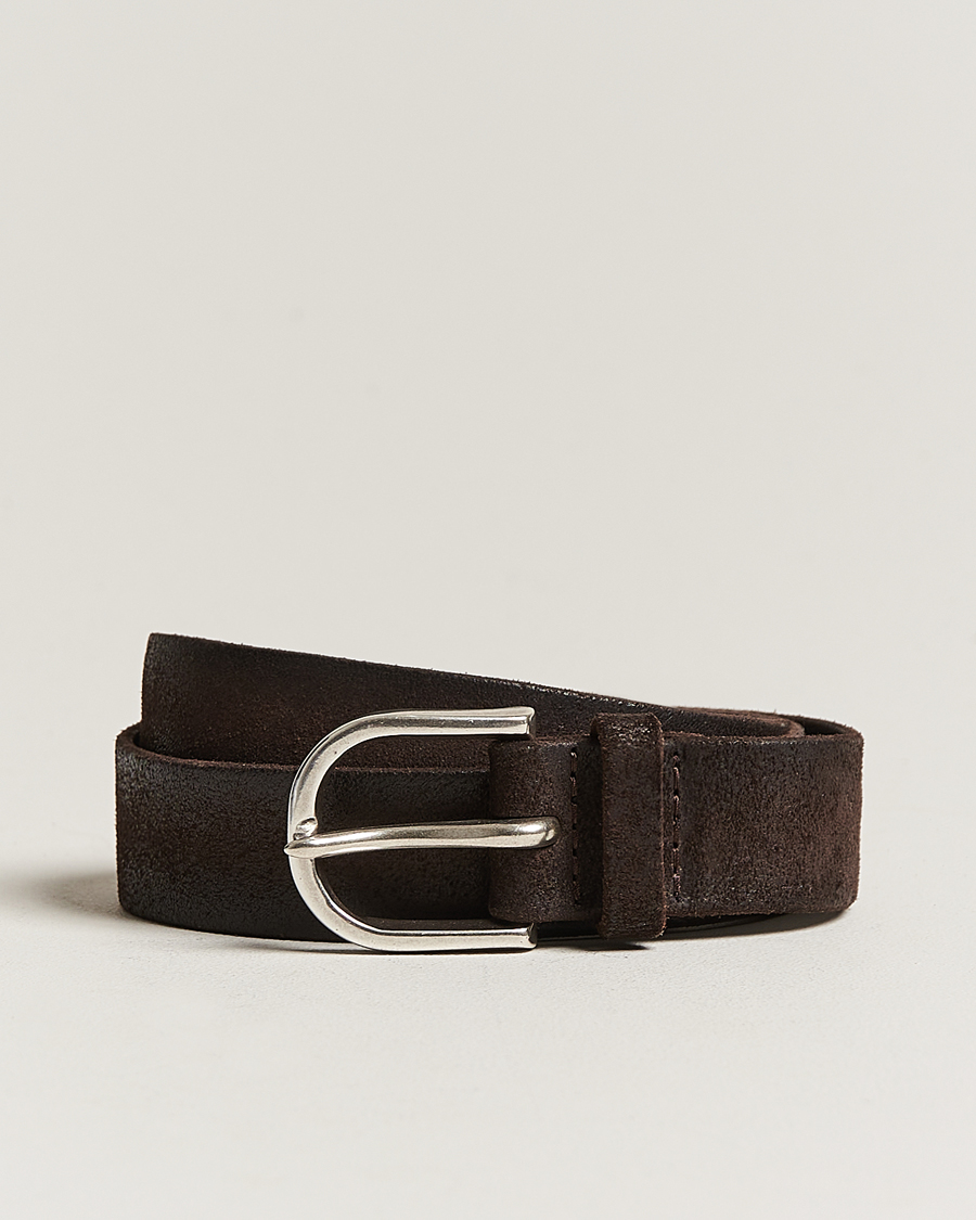 Hombres | Orciani Handmade Suede Belt 3 cm Testa Di Moro | Orciani | Handmade Suede Belt 3 cm Testa Di Moro