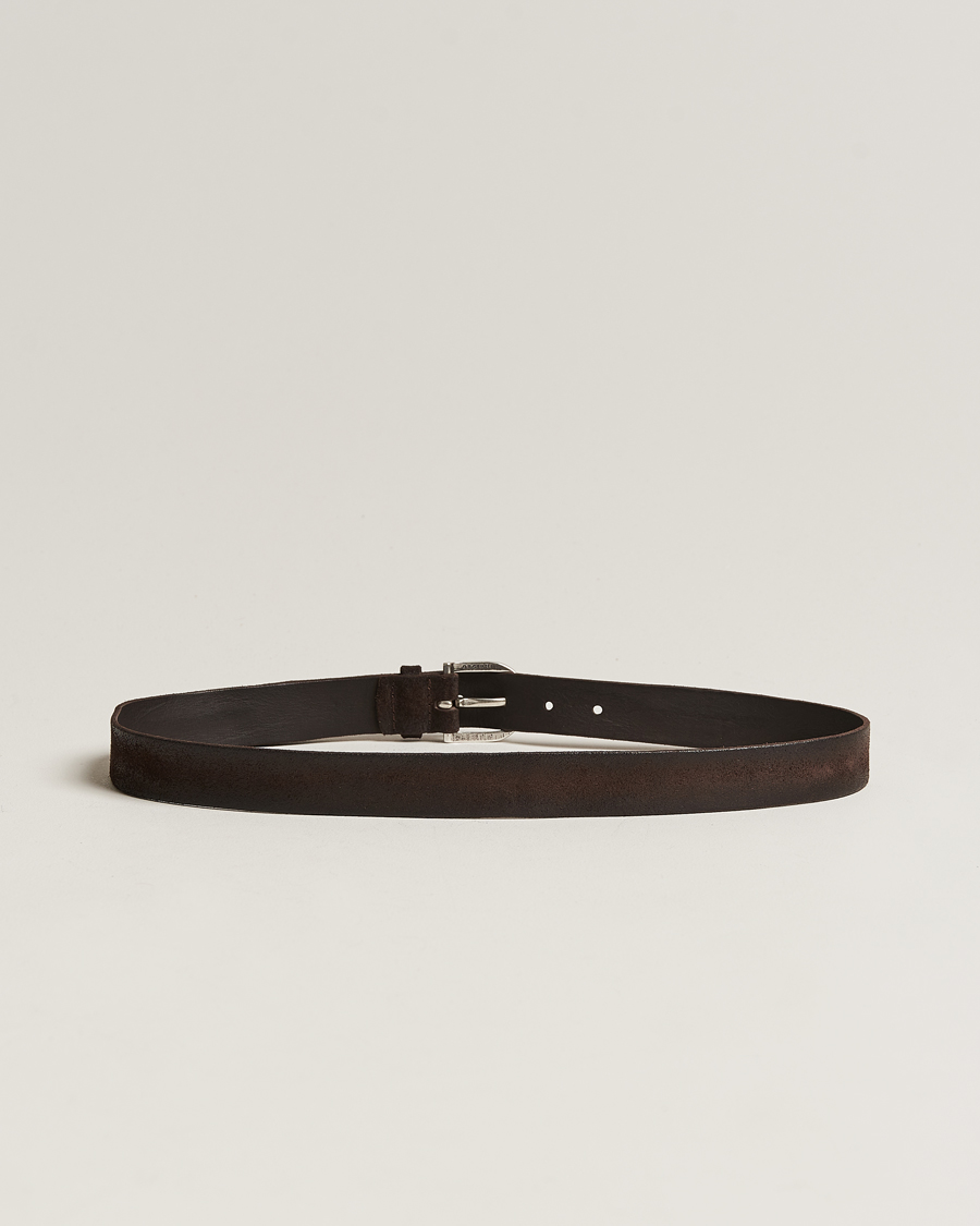 Hombres | Orciani Handmade Suede Belt 3 cm Testa Di Moro | Orciani | Handmade Suede Belt 3 cm Testa Di Moro