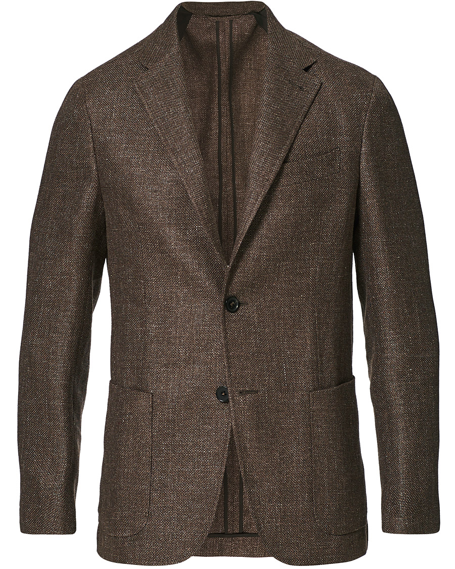 Hombres | Blazers | Ermenegildo Zegna | Unconstructed Linen Blazer Brown