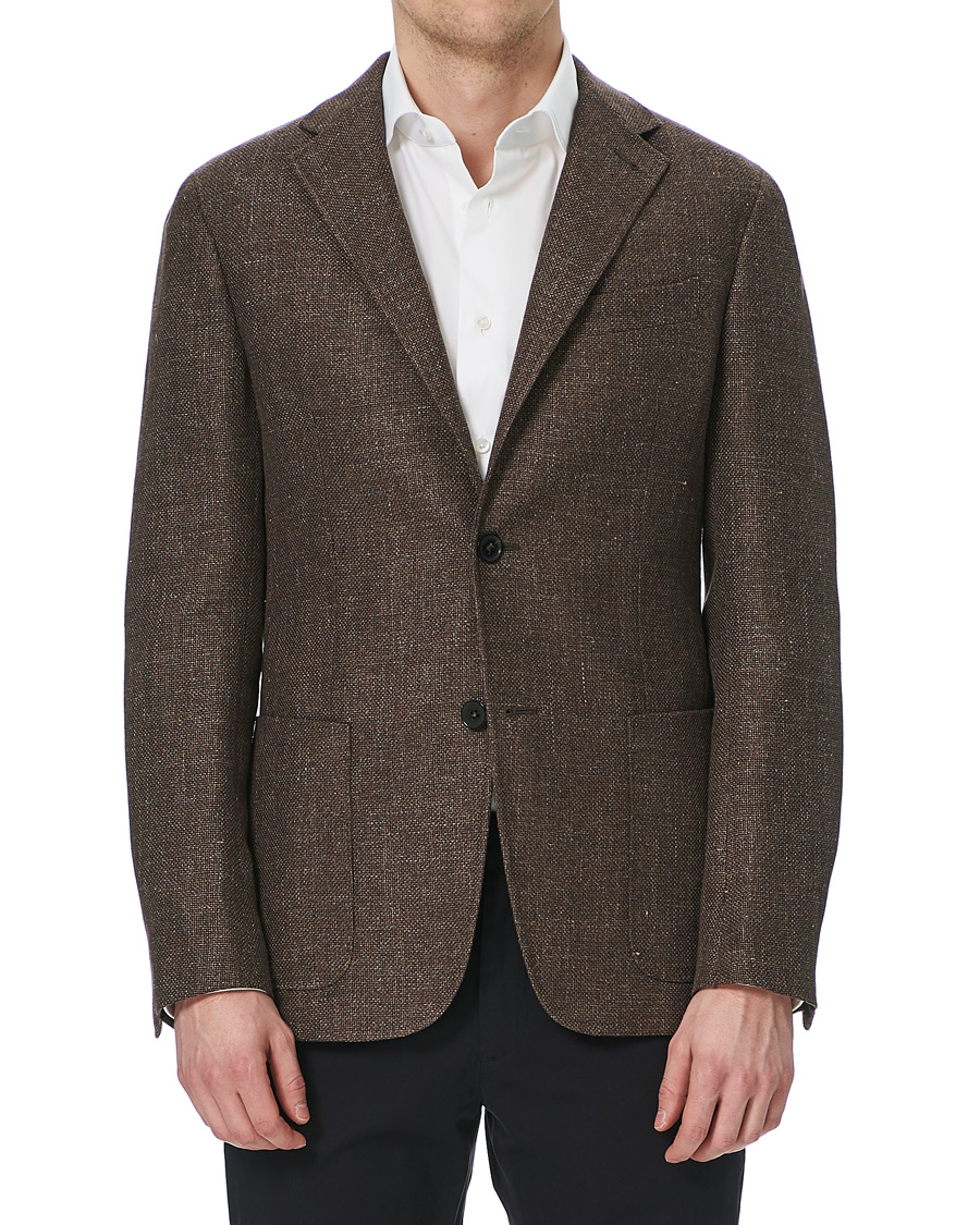 Hombres | Blazers | Ermenegildo Zegna | Unconstructed Linen Blazer Brown