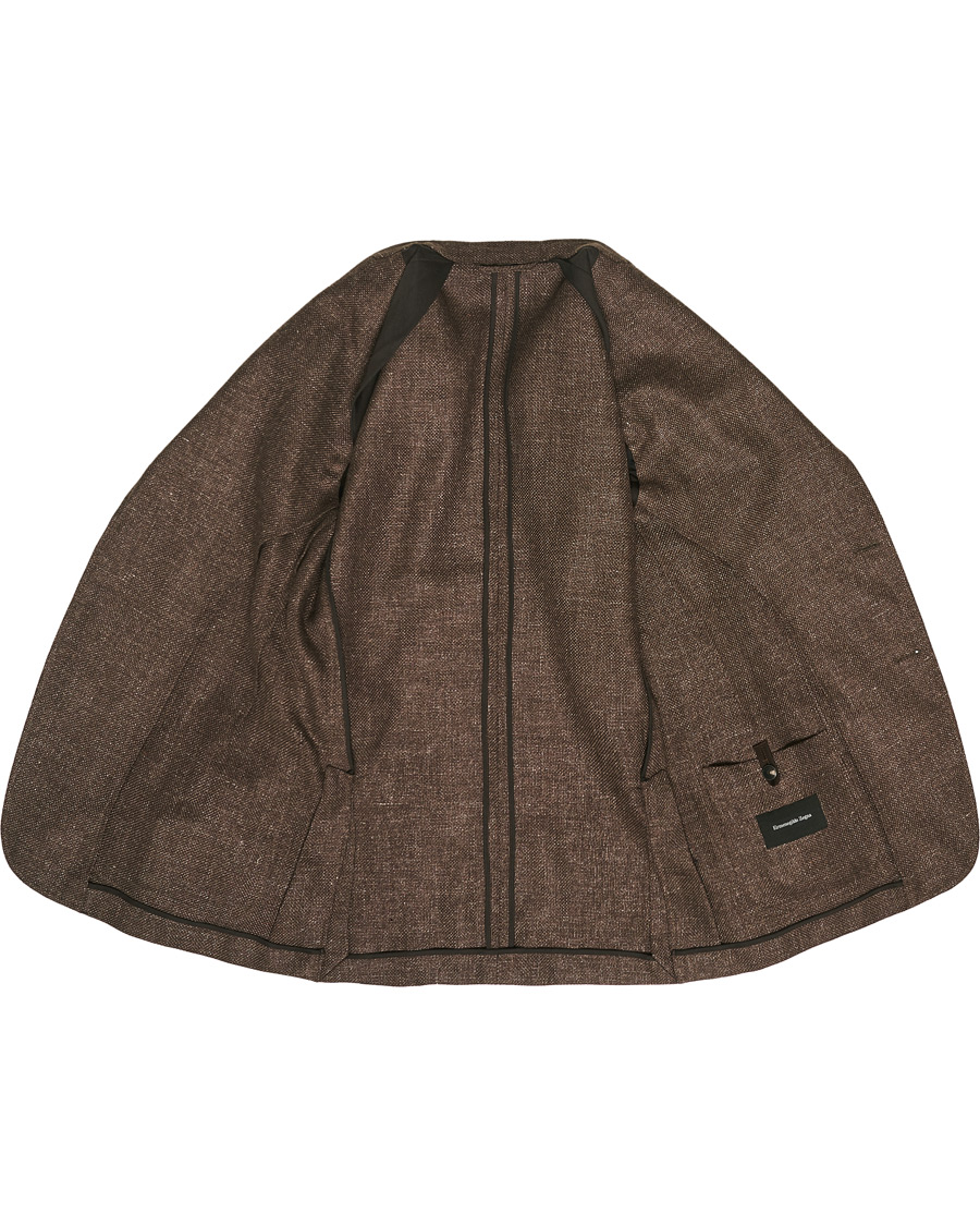 Hombres | Blazers | Ermenegildo Zegna | Unconstructed Linen Blazer Brown