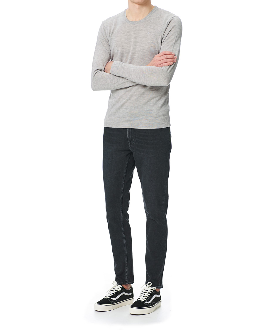 Hombres | Jerséis y prendas de punto | J.Lindeberg | Newman Merino Crew Neck Pullover Stone Grey Melange