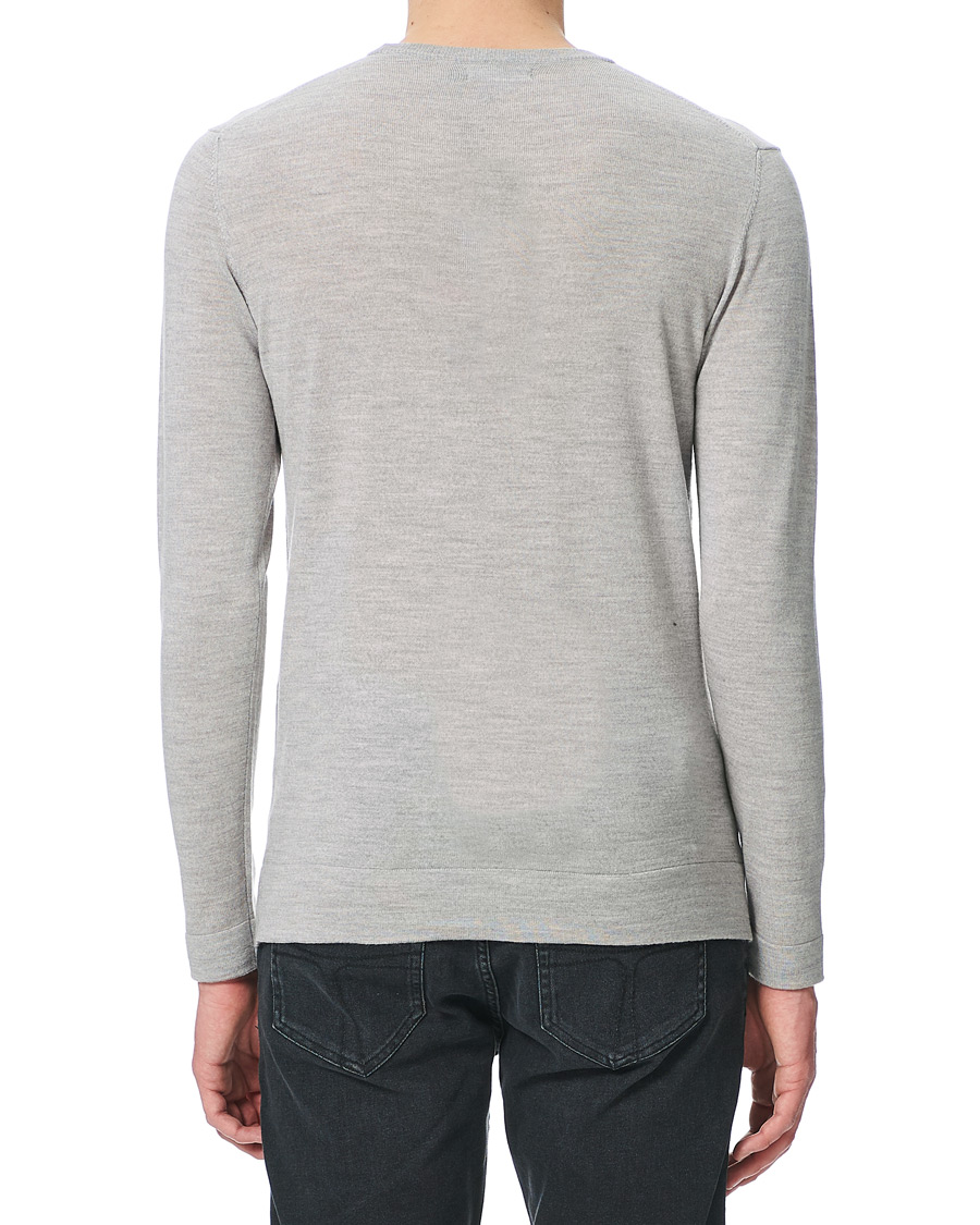 Hombres | Jerséis y prendas de punto | J.Lindeberg | Newman Merino Crew Neck Pullover Stone Grey Melange