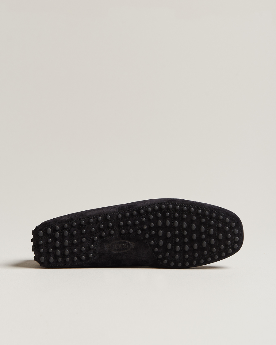 Hombres | Tod's Lacetto Gommino Carshoe Black Suede | Tod's | Lacetto Gommino Carshoe Black Suede