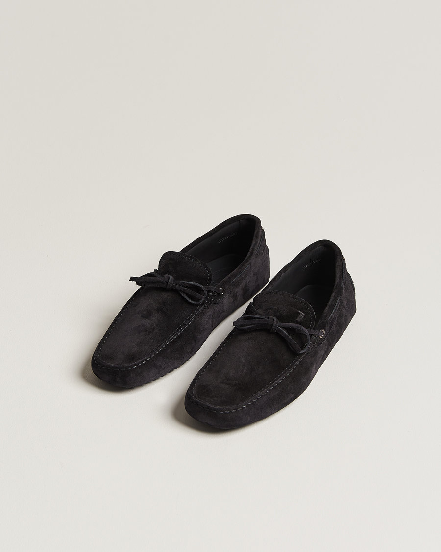 Hombres |  | Tod's | Lacetto Gommino Carshoe Black Suede