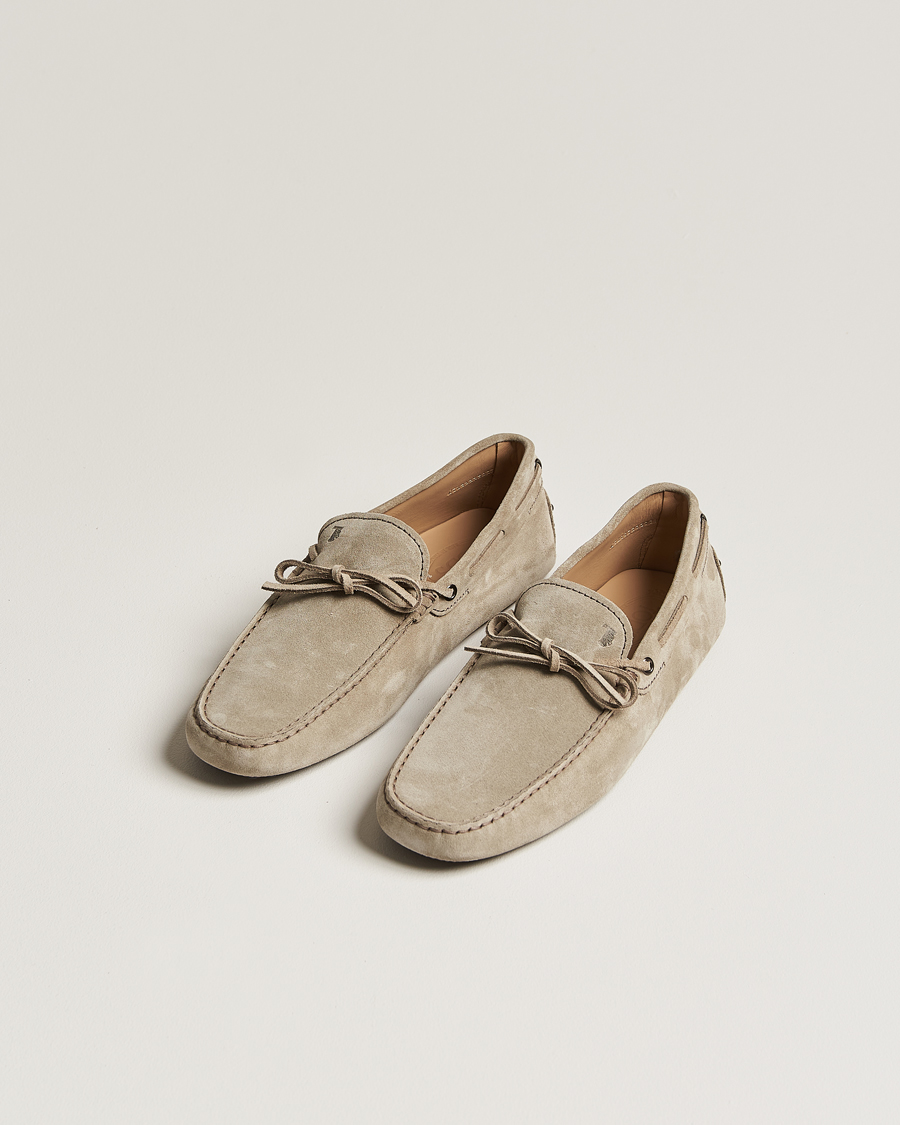 Hombres | Italian Department | Tod's | Lacetto Gommino Carshoe Taupe Suede