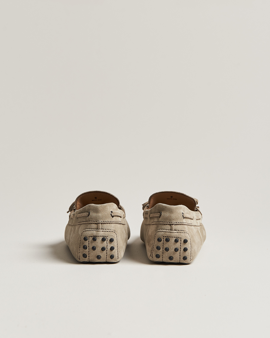 Hombres | Tod's Lacetto Gommino Carshoe Taupe Suede | Tod's | Lacetto Gommino Carshoe Taupe Suede